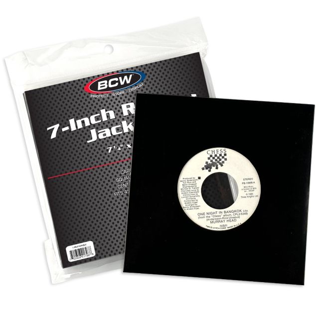 7 Inch Record Paper Jacket - With Hole - Black