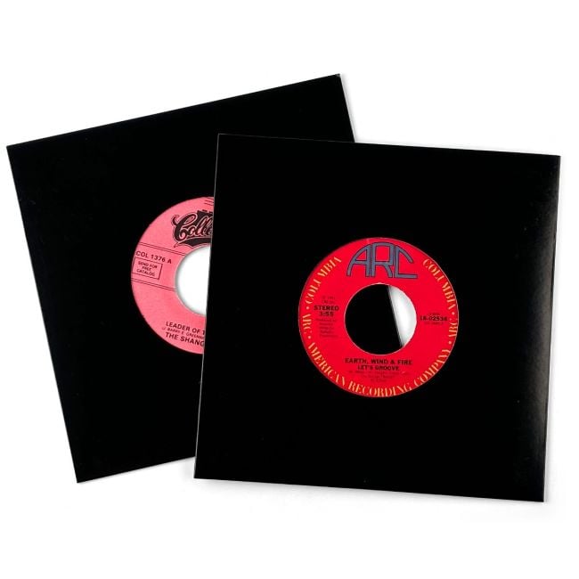 7 Inch Record Paper Jacket - With Hole - Black