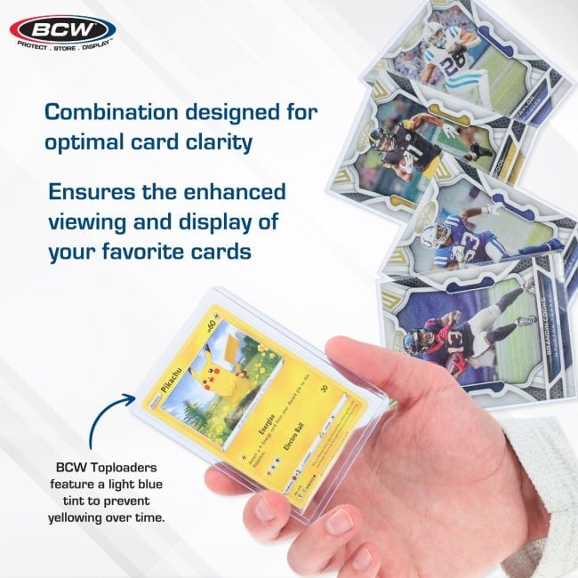 bcw 100 count card toploaders and card sleeves 100 Count Card Sleeve and Toploader Combo Pack