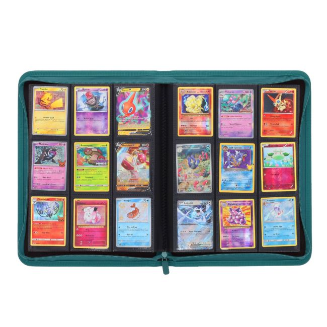 【Pokemonブルーファイルとカード9枚のセット】 Z-Folio 9-Pocket Album - Teal
