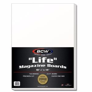 (5) Life Magazine Topload Holders - Rigid Plastic Sleeves - BCW Brand