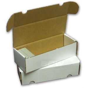 Fageverld trading card storage box with card dividers, 8 count black  cardboard baseball card storage box