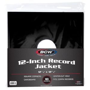 12 Inch Record Paper Jacket - With Hole - Black