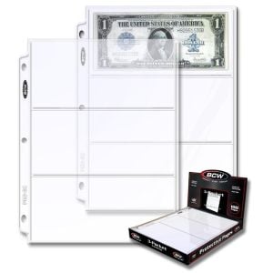 Pro 3-Pocket Currency Page (100 CT. Box)
