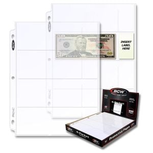 Pro 4-Pocket Currency Page (100 CT. Box)