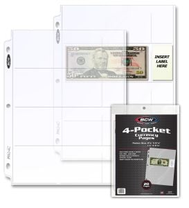 Pro 4-Pocket Currency Page (20 CT. Pack)