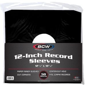 12 Inch Record Paper Inner Sleeve - Cut Corners - Black