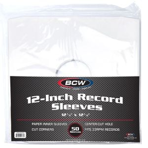 12 Inch Record Paper Inner Sleeve - Cut Corners - White