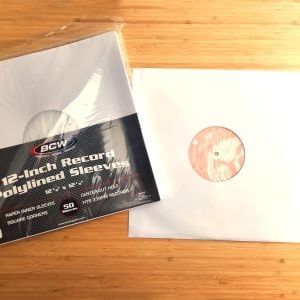 12-Inch Record Paper Inner Sleeves - Polylined - With Hole - White