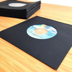 7-Inch Record Paper Inner Sleeves - Polylined - With Hole - Black