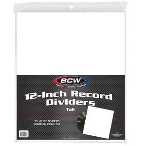 12-Inch Record Divider - Tall - White