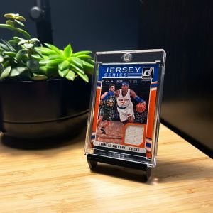 Thick Card Holder Stand lifestyle with sports card in magnetic