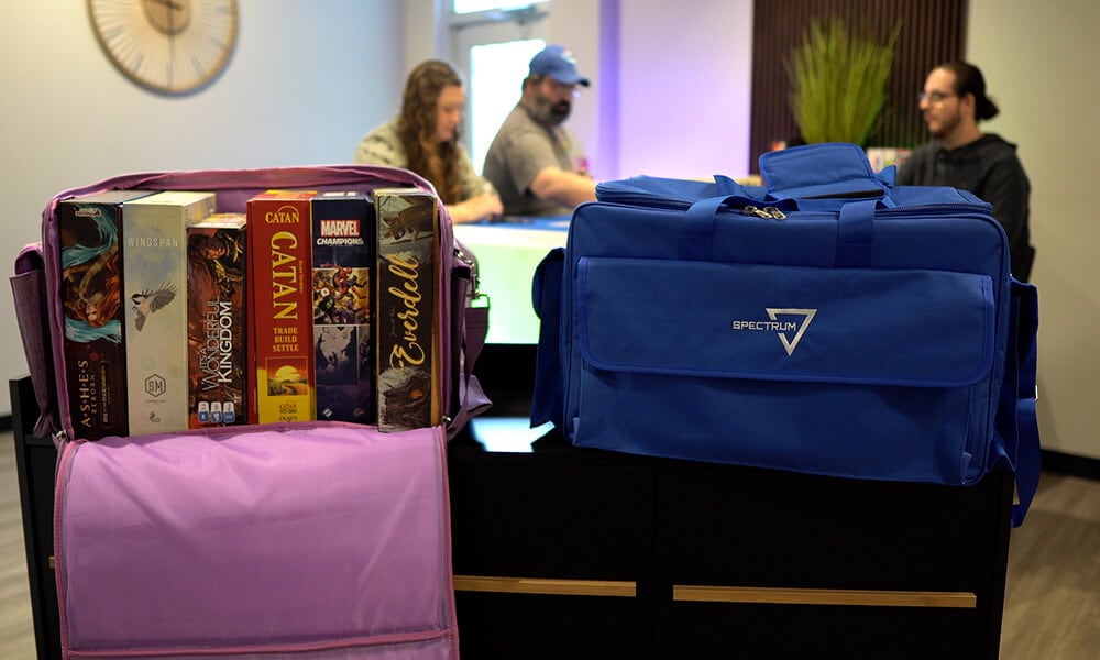 BCW Board Game Bag prominently displayed at game night