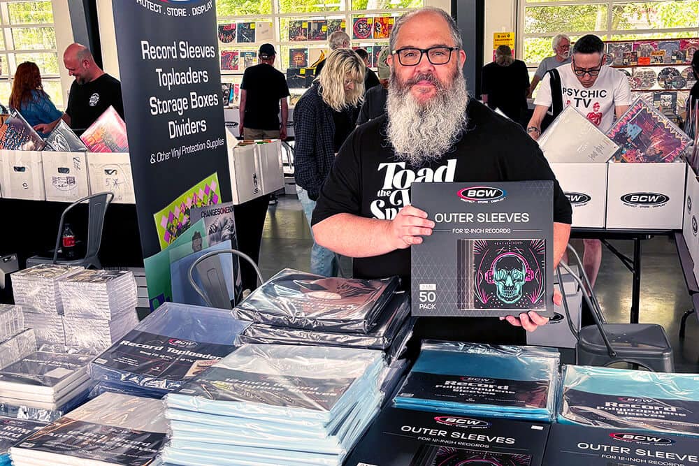BCW Music Category Manager Jeremy at a trade show
