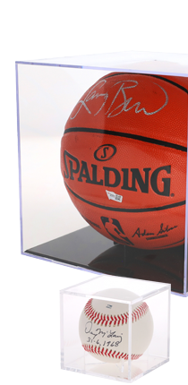 BCW Memorabilia Category products, including baseball and basketball Showcases