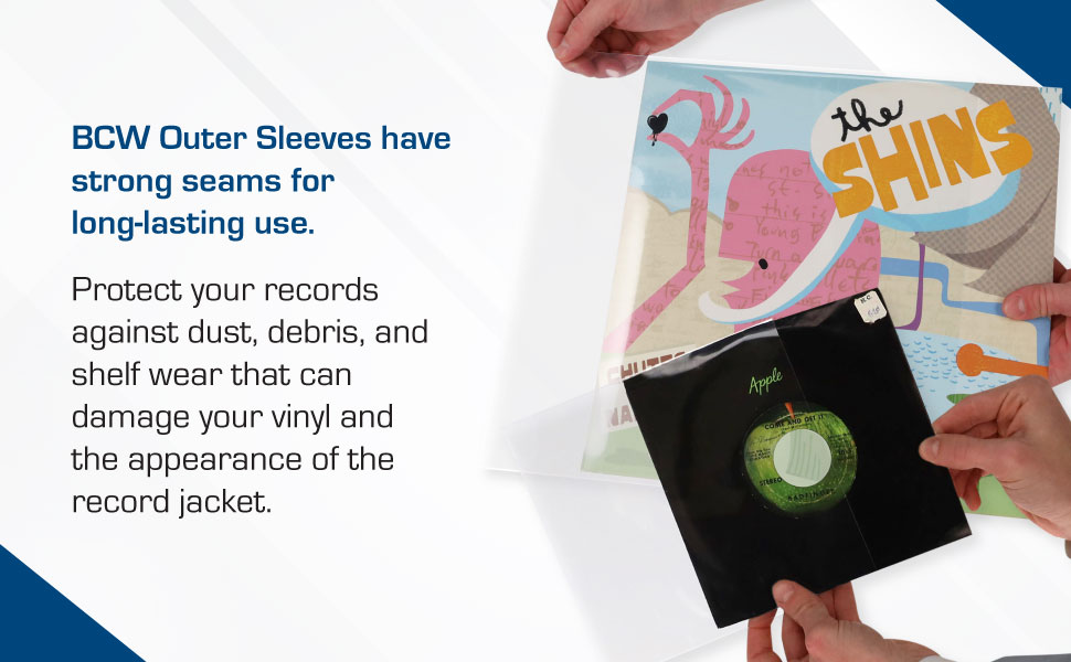 thumbnail image 2 of BCW 2 Mil Record Sleeves – 25 Pack – Archival Poly Outer Sleeves For 12" LPs – Clear 2 of 4